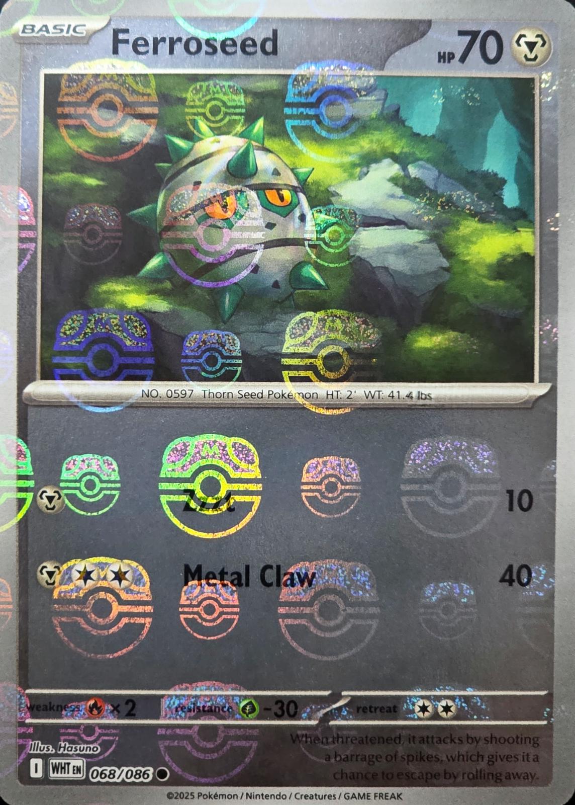 White Flare Ferroseed [Master-Ball] Pokémon card